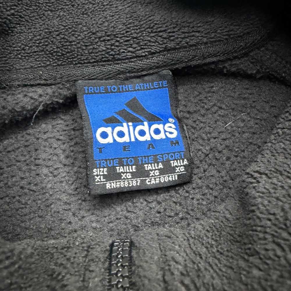 Vintage Adidas Team Nebraska Huskers Fleece Quarter Zip Pullover Black Mens XL - Picture 2 of 5